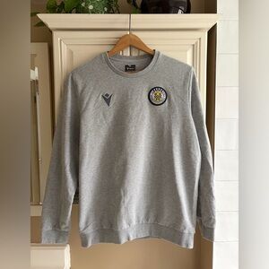 Macron St Mirren Crewneck Sweatshirt Grey Men Size XL Soccer Pullover Scotland